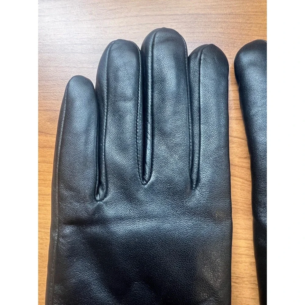 Women's Black Genuine Leather Gloves XL Fleece Lining Touch Screen XL Sheepskin